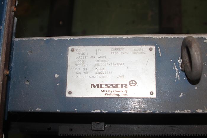 Messer #M2B2-0010, CNC Plasma, 6' x 20', 100 Amps, Pilot control, dry table, 1999 - Image 3
