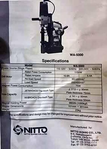 Atraace #WA-5000, Magnetic Drill, Semi-automatic Feed-max 2, 2015 - Image 4