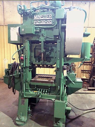 30 Ton, Minster #P2-30-20, 150-300 SPM, 1.5" stroke, 15" shut height, air clutch & brake, 1970 - Image 2
