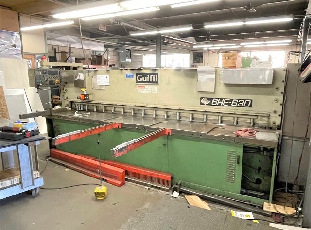 1/4" x 10' Guifil #GHE-630, hydraulic power squaring shear, front operated power back gauge, front supports - Image 1