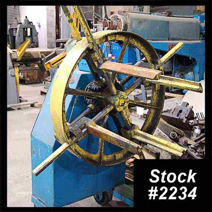 1000 lb. Egan #L120-12, single uncoiler, 12" width, 48" outside dimensions, 16"-20" ID, 4-arm manual expansion - Image 1