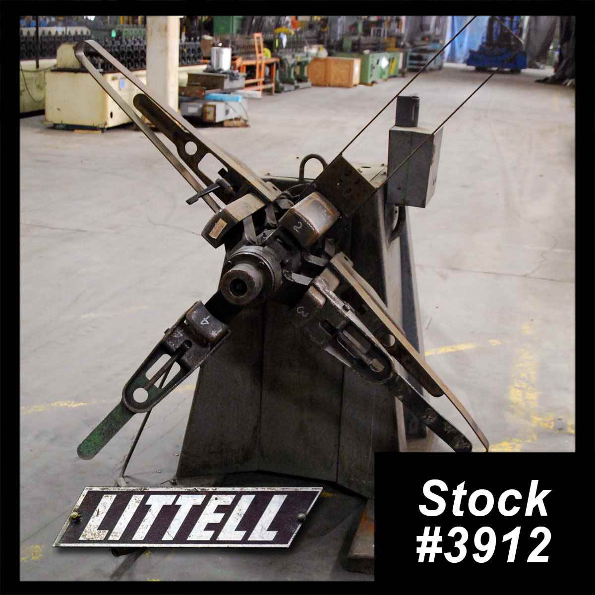 2000 lb. Littell #20-12, motorized single uncoiler, 12" width, 48" outside dimensions, 15"-20" ID, 4-arm - Image 1