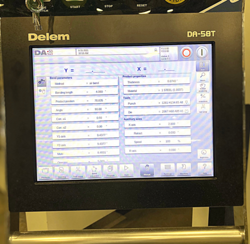 66 Ton, Wysong #MB66-82, hydraulic press brake, 6' overall, 63" between housing, Delem 58T Control, #4231 - Image 3
