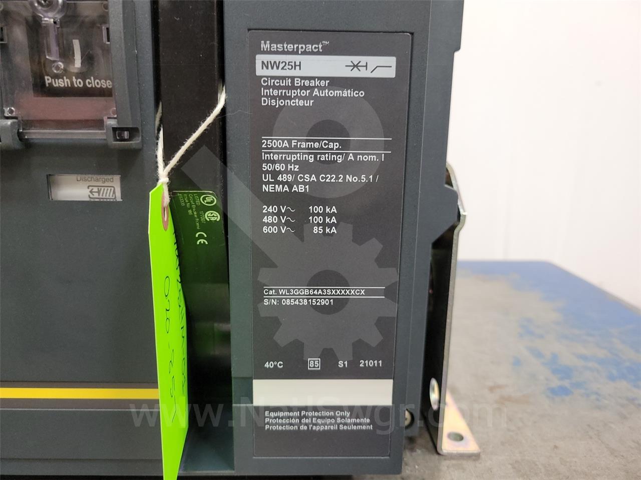 2500 Amps Square D Masterpact Nw25 H Mo/bi Wl3ggb64a3sxxxxxcx Micrologic 6.0p Lsig, 2500 Amps Ampacity - Image 7
