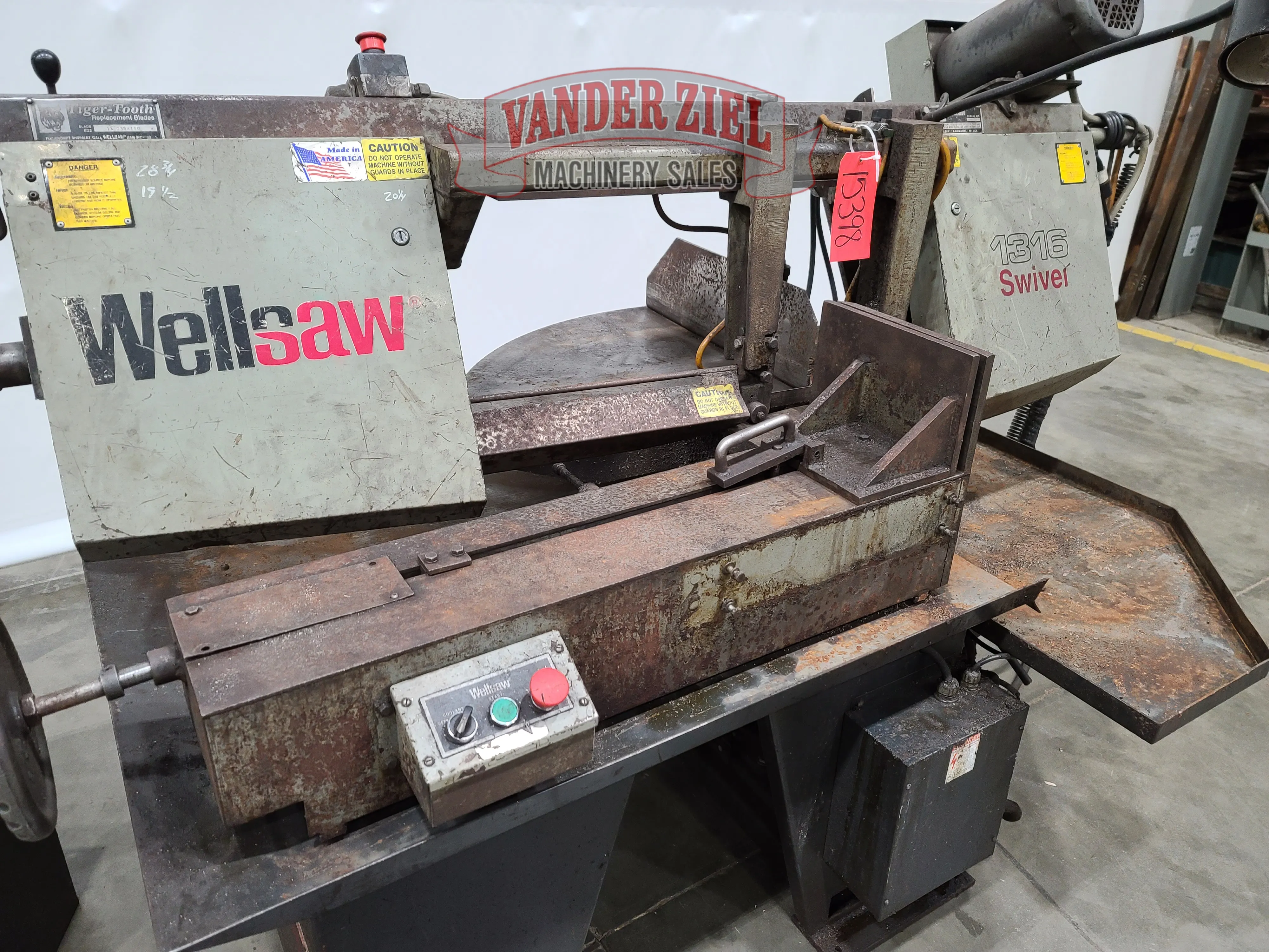13" x 16" Wellsaw #1316, horizontal saw, #15398 - Image 6
