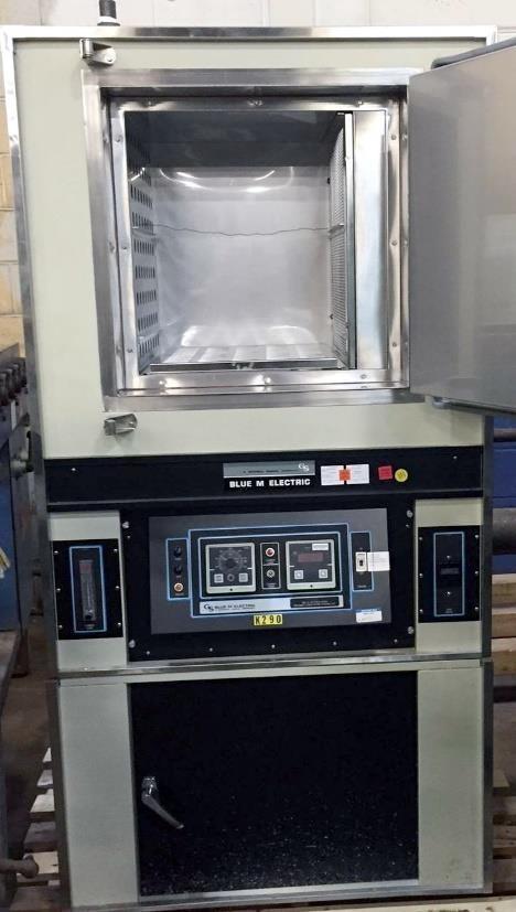 16.5" width x 16" D x 19.75" H Blue M #206 size oven, electric batch oven, 482 F, 3 KW, 208 V. - Image 1