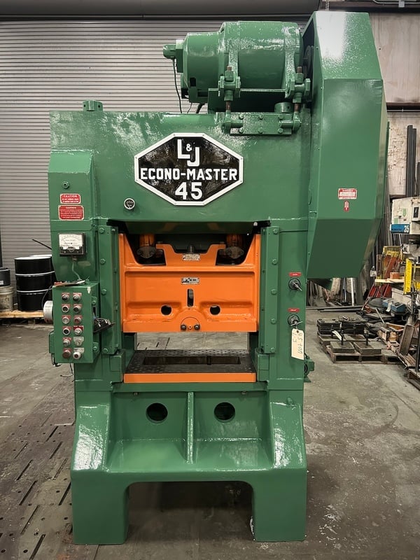 45 Ton, L & J #EM45, straight side double crank, 2" stroke, 10-3/4" Shut Height, 2" adj, 30" x 18" bed - Image 2