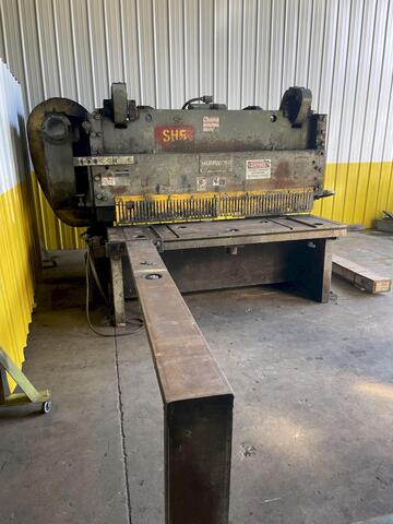1/2" x 6' Herr Voss #0806, 18" throat, 40 SPM, 7 holddowns, 36" front operated power back gauge, 15 HP - Image 3