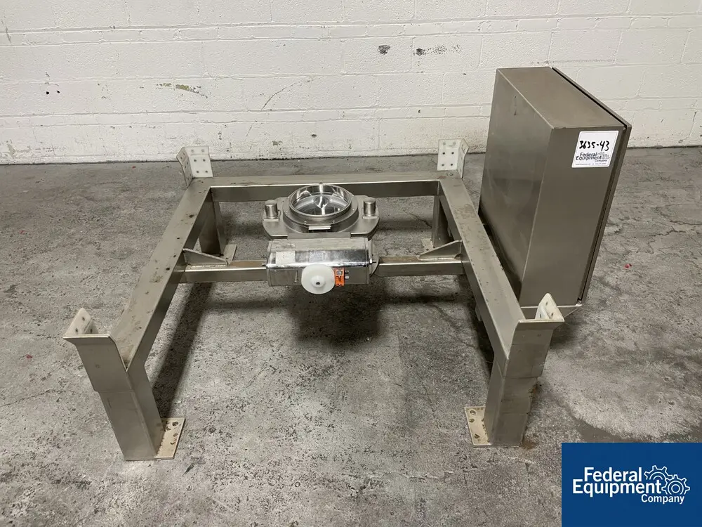 Bohle, bin stand, type BCK200, 48" x 48" footprint bins, Stainless Steel, 8" pneumatic butterfly valve, 120 - Image 1