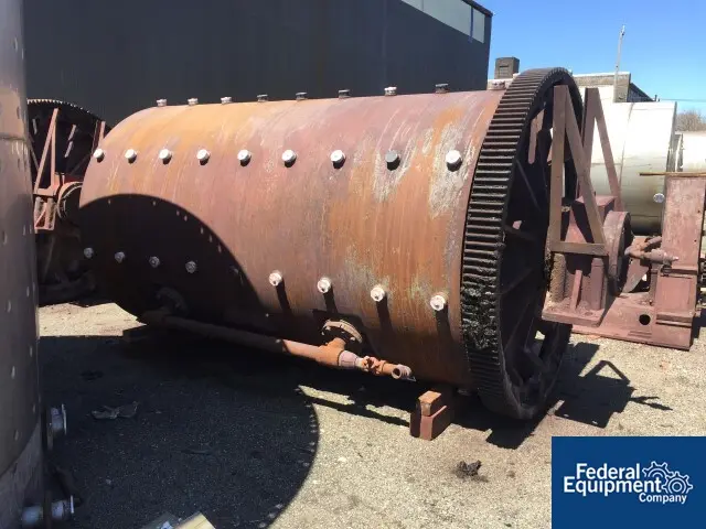 6' x 8' Paul O. Abbe, ball mill, jacketed, gear & pinion driven, 100 motor drive, on stands - Image 3