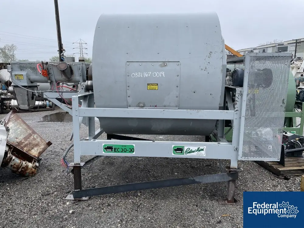 100 cu.ft. Burton #EC30-30, mixer, Carbon Steel, approx. 72" diameter x 60" long drum, on stand w/ 5 HP drum - Image 3