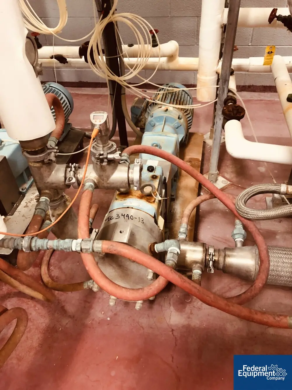 90 GPM, Waukesha #060-U2, Rotary Lobe Pump, Stainless Steel, 2.5" inlet/outlet, 7.5 hp, 230/460 volt, 2014 - Image 1