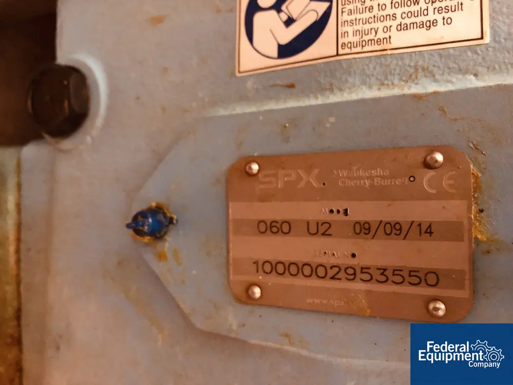 90 GPM, Waukesha #060-U2, Rotary Lobe Pump, Stainless Steel, 2.5" inlet/outlet, 7.5 hp, 230/460 volt, 2014 - Image 2