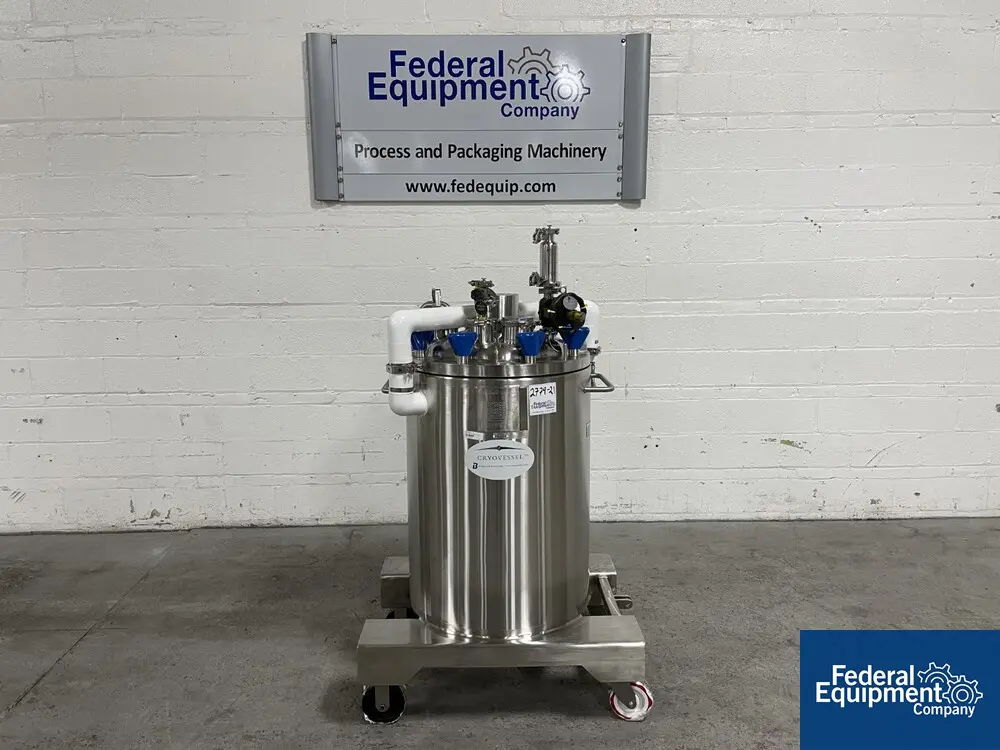 50/65 psi, ITT, Integrated Biosystems Cryovessel, 125 liter, 316L Stainless Steel, 20" x 30", 50/65# psi at - Image 1