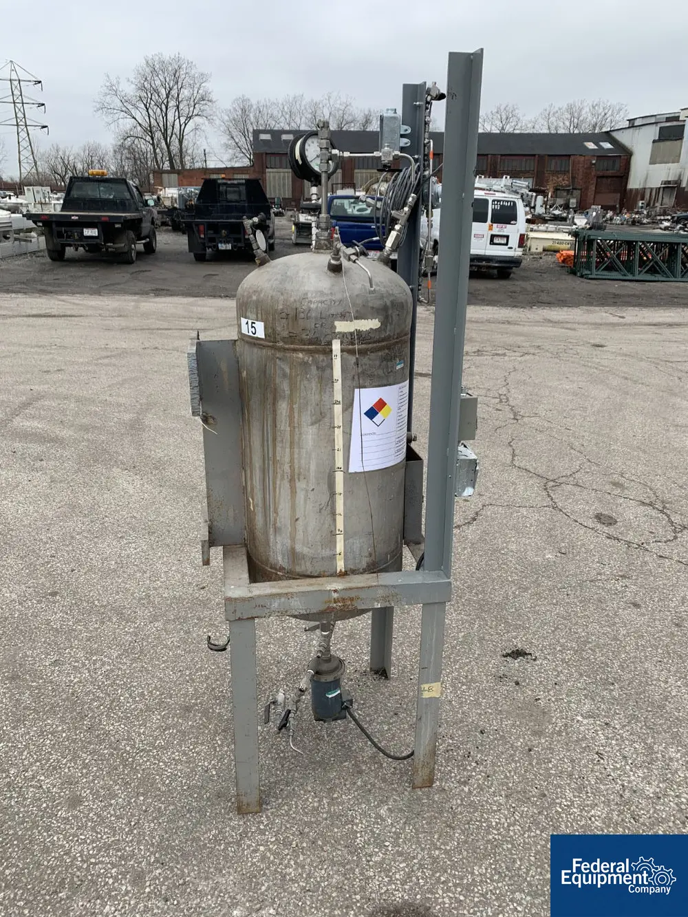 36 gallon Irwin, receiver tank, Stainless Steel, 300 psi at 200 f, 1972 - Image 3