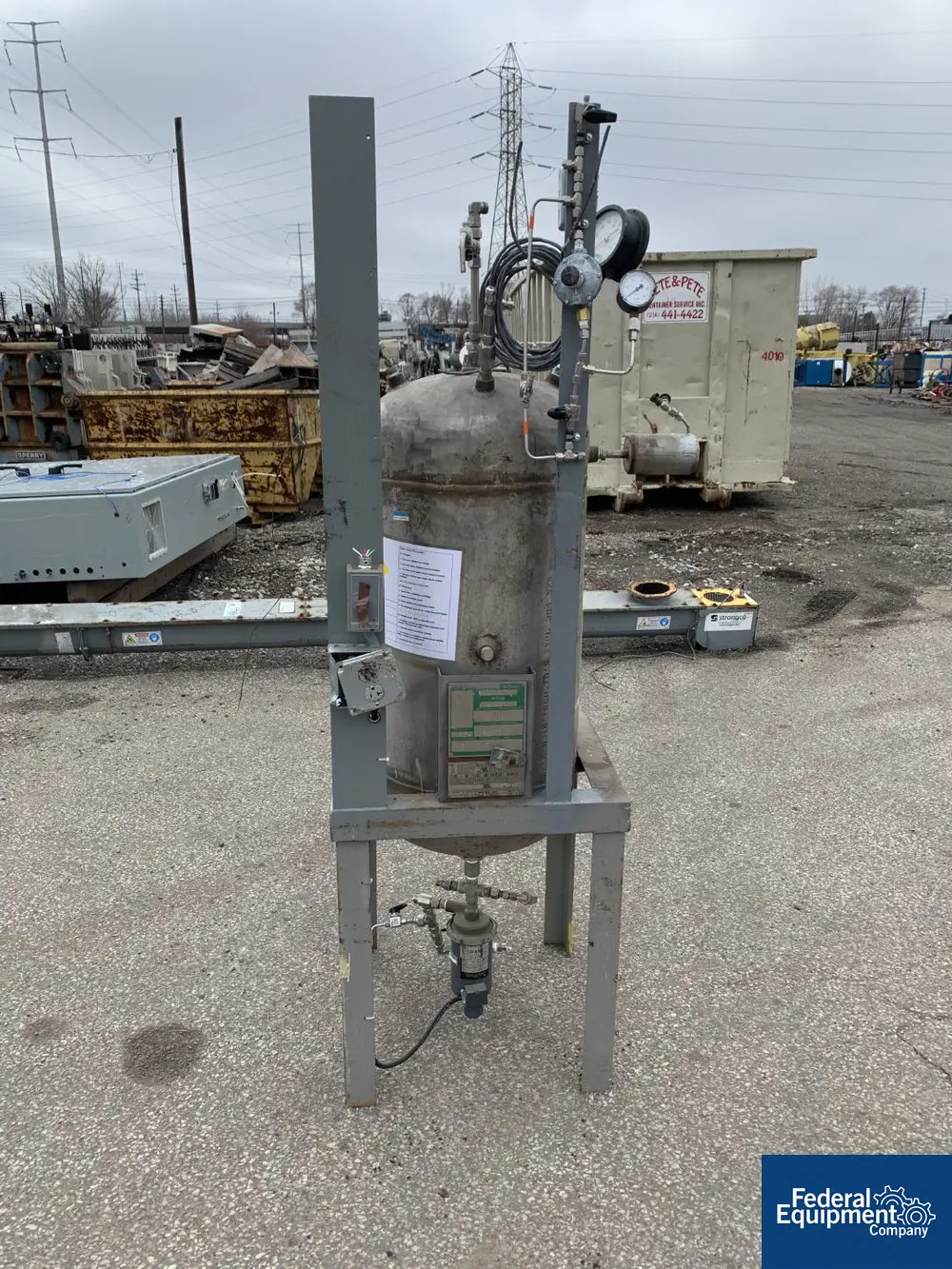 36 gallon Irwin, receiver tank, Stainless Steel, 300 psi at 200 f, 1972 - Image 4