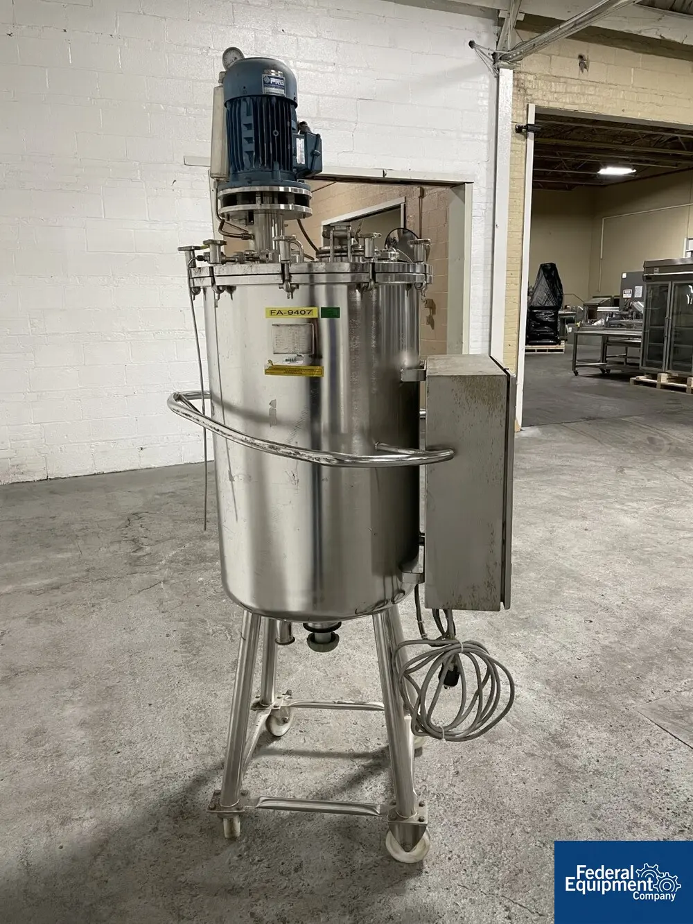 52 gallon Packo Mix Tank, Stainless Steel, 24" x 32", 6 psi at 212F, 55 kw agitator (no shaft), 230/400 volt - Image 6