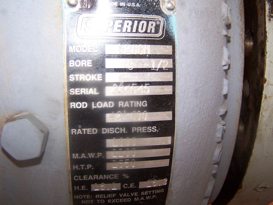 9.5" Bore, Superior, compressor cylinder model, Mh64 - Image 3