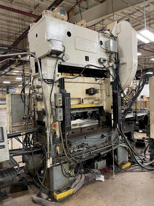 110 Ton, Brown & Boggs #HP2-110, straight side double crank, 1.5" stroke, 18" Shut Height, 4" adjustment, 70 - Image 2