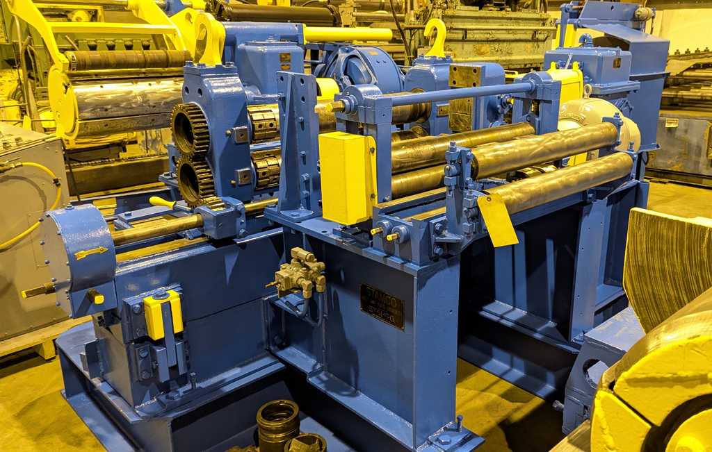 32" x 5" Stamco, slitting line, 10000 lb., 70" OD, 16"-20" ID, 4 seg mandrel - Image 6