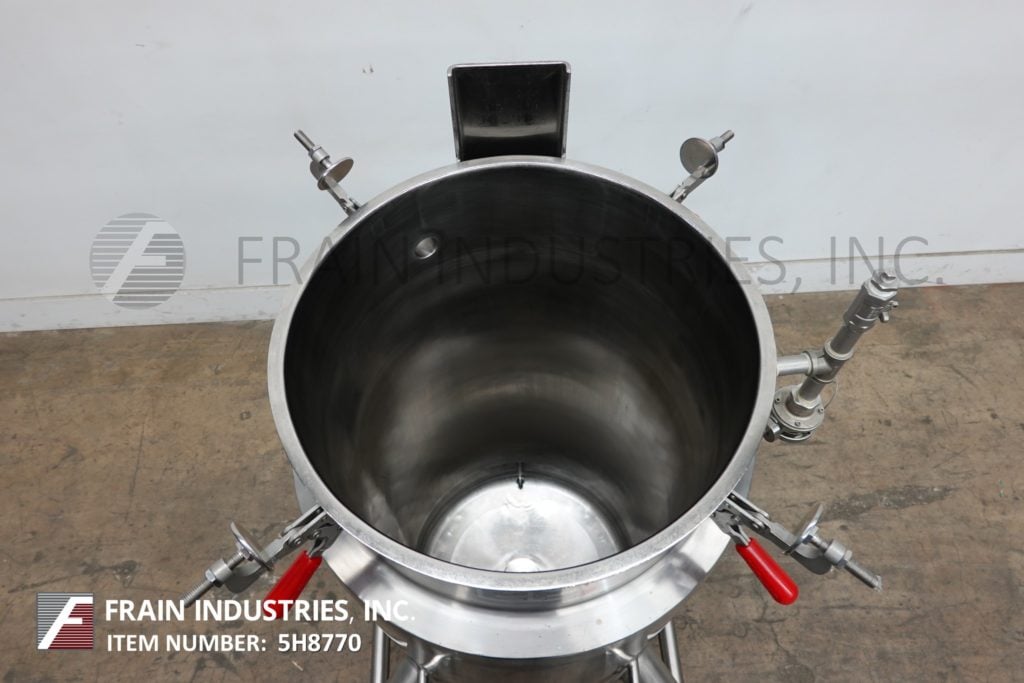 55 gallon Lee #55DP, 316 Stainless Steel jacketed mixing tank, 100 psi, 20" ID x 40" straight side, flat top - Image 2