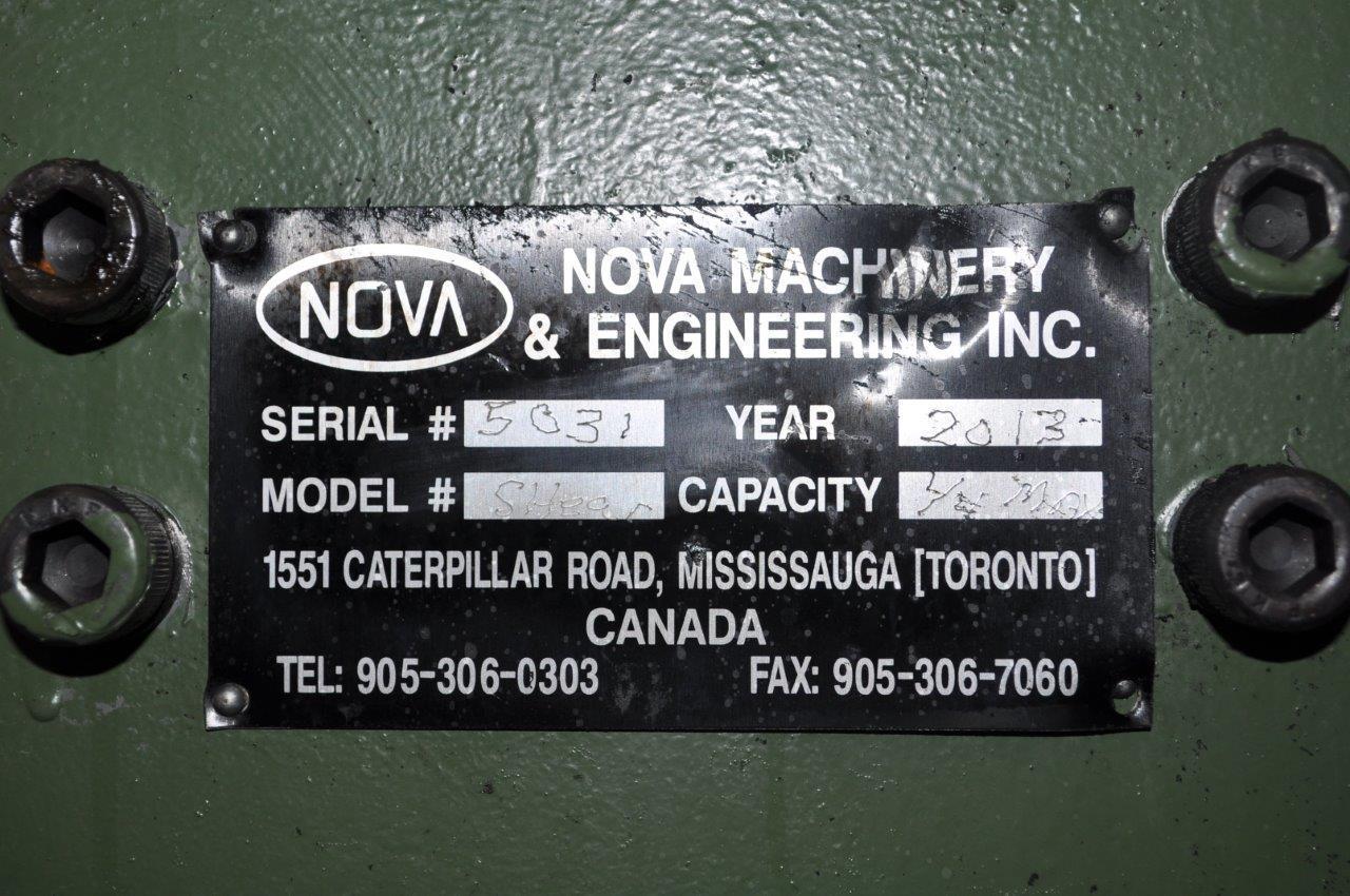 Nova, 10" hydraulic bar shear, 7.5 HP Veljan hydraulic pump, 2013 - Image 7