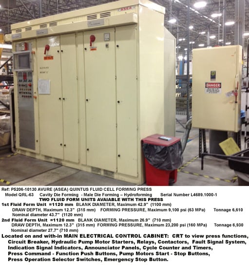 6610 Ton, Avurea (Asea) Quintus Fluid Cell #QRL-63, 42.8" blank diameter, 12.3" draw depth - Image 5