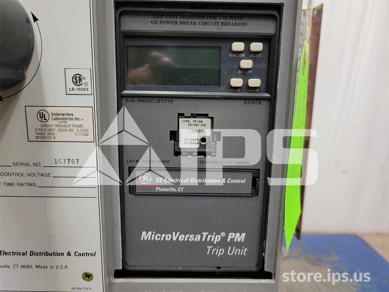1600 Amps GE Tp Power Break Mo/bi (tp1616) Mvt Pm Lshg, 1600 Amps Ct, 1200 Amps Rp - Image 4