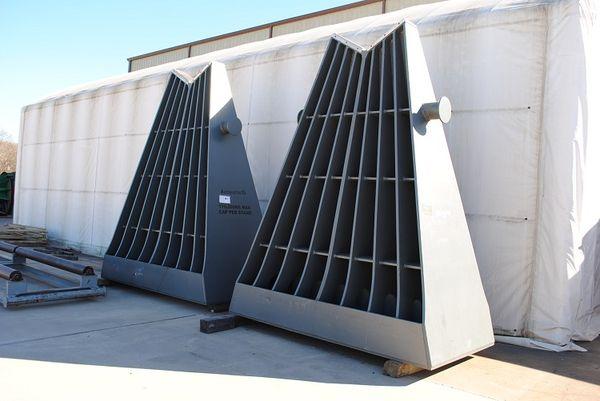 385 Ton, Steam turbine rotor stands, 143" floor to V, 155" OAH, 385 ton combined capacity - Image 3