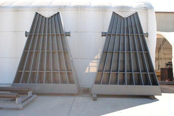 385 Ton, Steam turbine rotor stands, 143" floor to V, 155" OAH, 385 ton combined capacity - Image 4