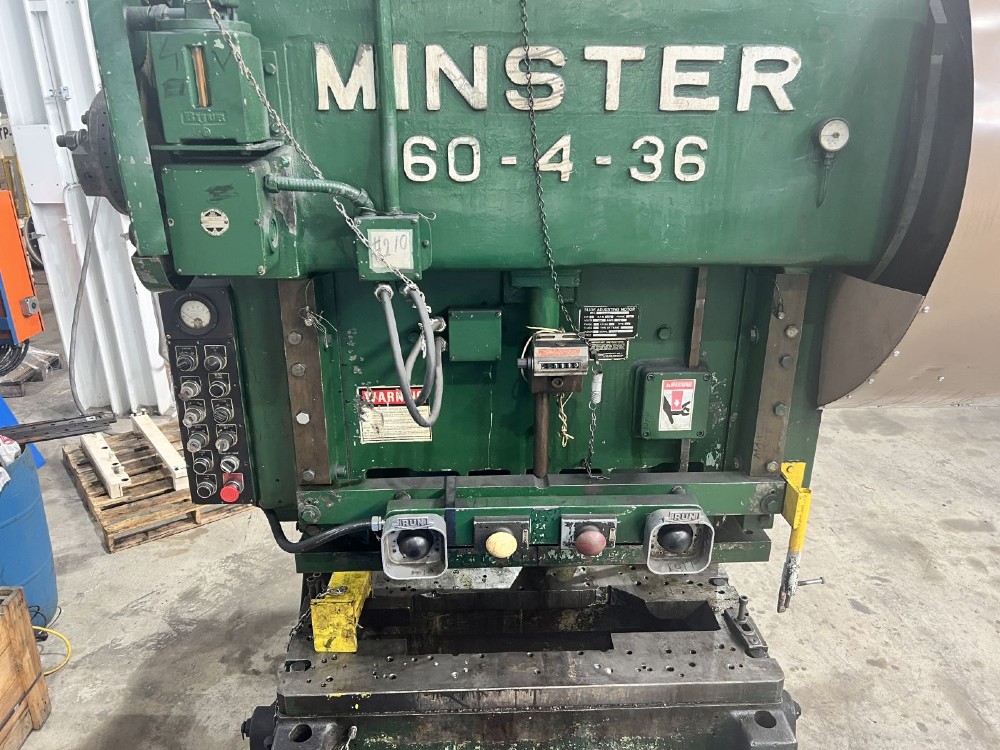 60 Ton, Minster #60-4, 3" stroke, 67-200 SPM, rare find variable speed press - Image 7