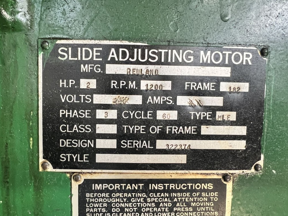 60 Ton, Minster #60-4, 3" stroke, 67-200 SPM, rare find variable speed press - Image 9