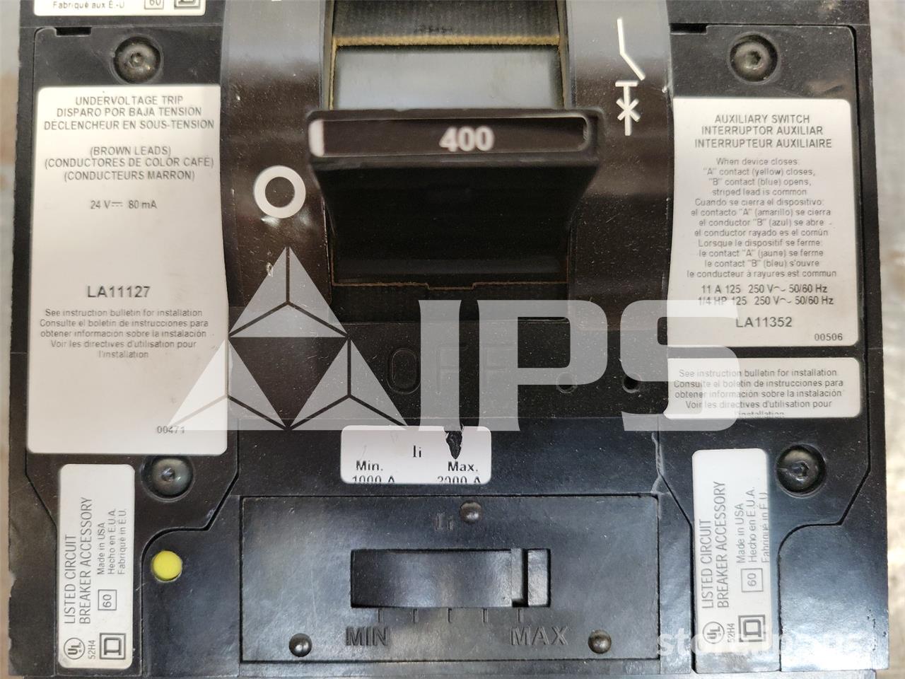 Square D Lhl Mccb 24 Volts DC Uv, 1000-2000 Amps Instantaneous - Image 4