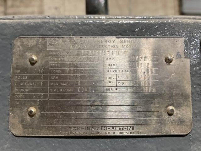 200 HP 1800 RPM Toshiba, Frame 5010UZ, TEFC BB, 2300/4160 Volts - Image 1