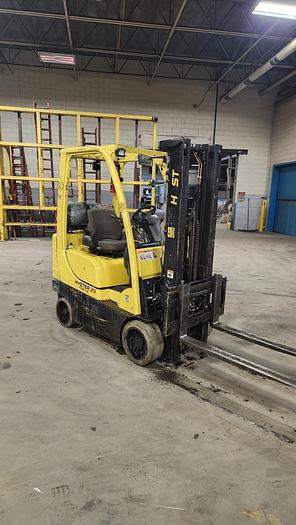 3500 lb. Hyster #S35XM, propane forklift, 2 stage mast, 42" forks, cushion tires - Image 1
