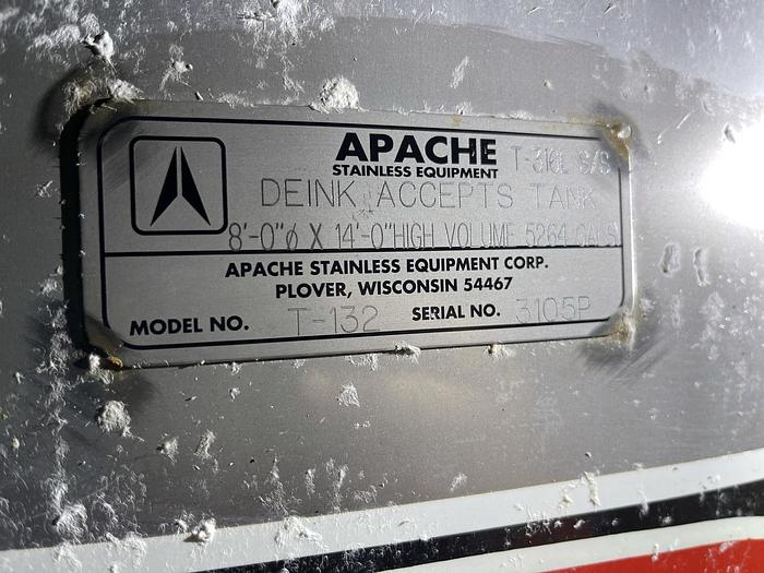5264 gallon Apache, 316L Stainless Steel tank with agitator, 8' D x 14' H, 40 HP - Image 5