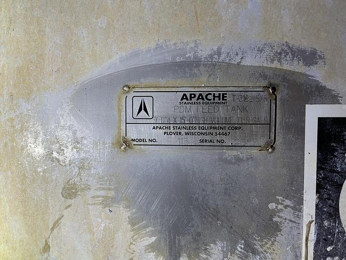 7138 gallon Apache, 316L Stainless Steel PDM feed tank with agitator, 9' x 15' - Image 6