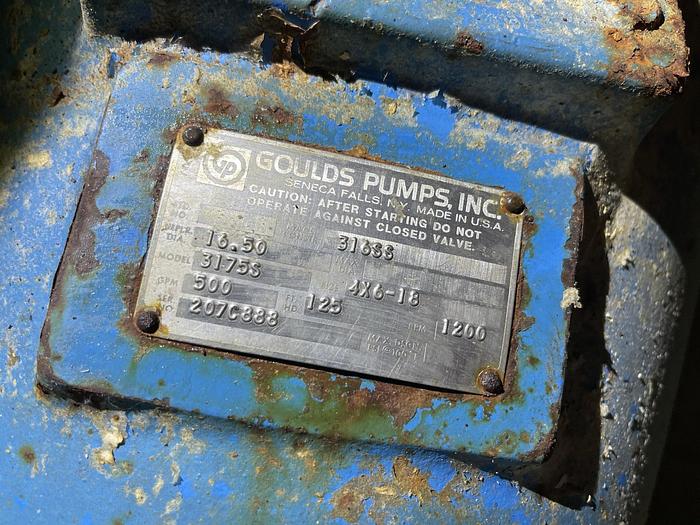 Goulds #3175S, 4x6-18 Deink accepts tank centrifugal pump, 316 Stainless Steel, 150 HP motor - Image 4