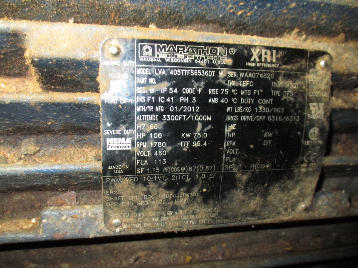 Sultzer #PT33-4C, Sulfite pump, 100 HP, 460 V. - Image 2