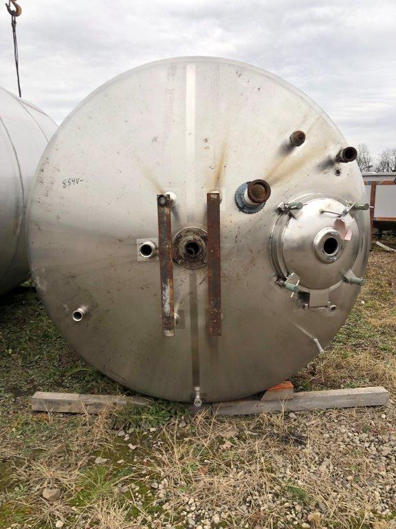 2500 gallon Stainless Steel mix tank, 84" dia. x 104" straight side, dish top, flat bottom - Image 4