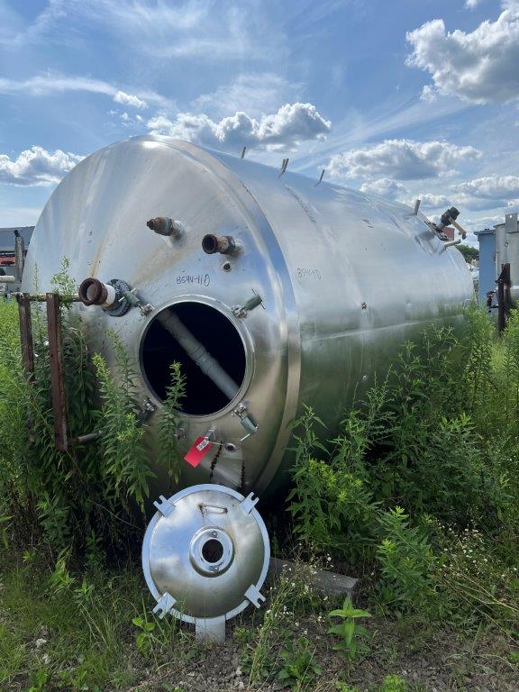 2500 gallon Stainless Steel mix tank, 84" dia. x 104" straight side, dish top, flat bottom - Image 6