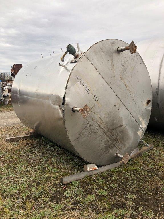 2500 gallon Stainless Steel mix tank, 84" dia. x 104" straight side, dish top, flat bottom - Image 7