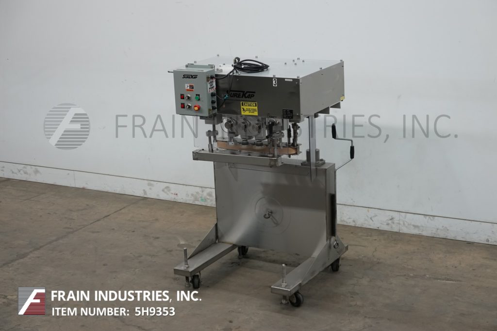 SureKap #SK600, automatic, inline, Stainless Steel, 3 station, 6 spindle roll over conveyor capper - Image 5