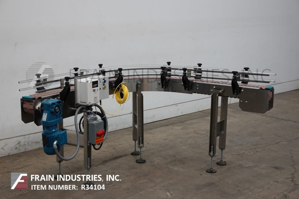 4-1/2" wide x 8.9' long, BMI, 90° Stainless Steel conveyor, equipped with a 48" long infeed to 90° turn to - Image 1