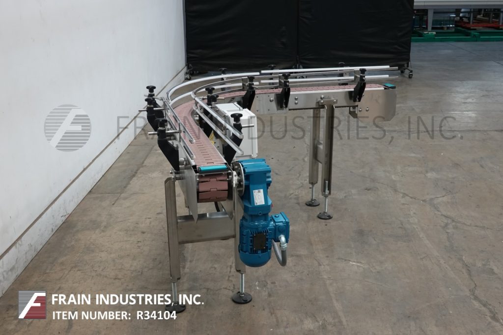 4-1/2" wide x 8.9' long, BMI, 90° Stainless Steel conveyor, equipped with a 48" long infeed to 90° turn to - Image 3