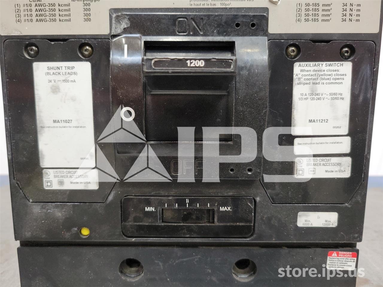 Square D Ma Type Mhal High Interrupt Mccb 24 Volts DC Shunt Trip, 1200at - Image 4