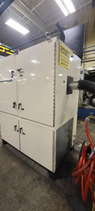 D.o. James Engineering #562, automatic twin spindle gear deburrer, 14" gear diameter, AB PLC - Image 5