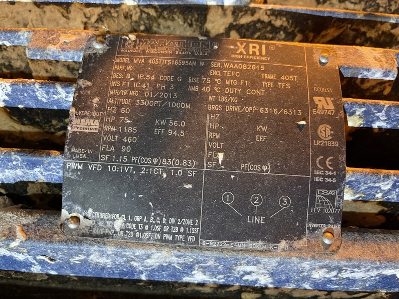 Goulds #3175M, 316 Stainless Steel pump, 10x12-18, 75 HP motor - Image 3