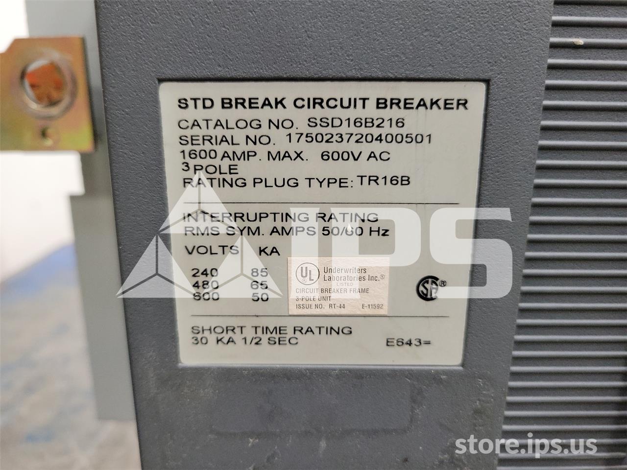 1600 Amps GE Ssd Power Break Ii Mo/do (ssd16) 48 Volts DC Shunt Trip, Mvt Plus Lsi, 1600 Amps Ct, 1200 Amps Rp - Image 5