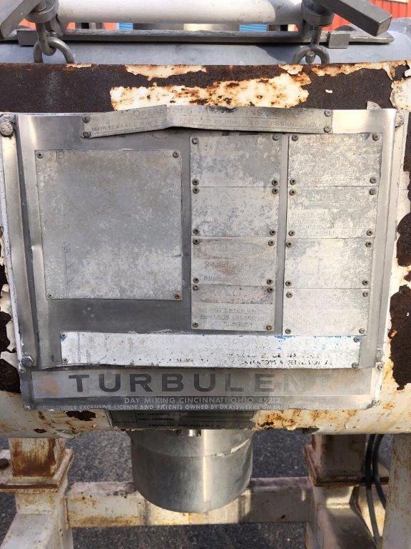 J.h. Day, 90 liter Stainless Steel jacketed turbulent mixer, 7 HP, center bottom discharge - Image 2